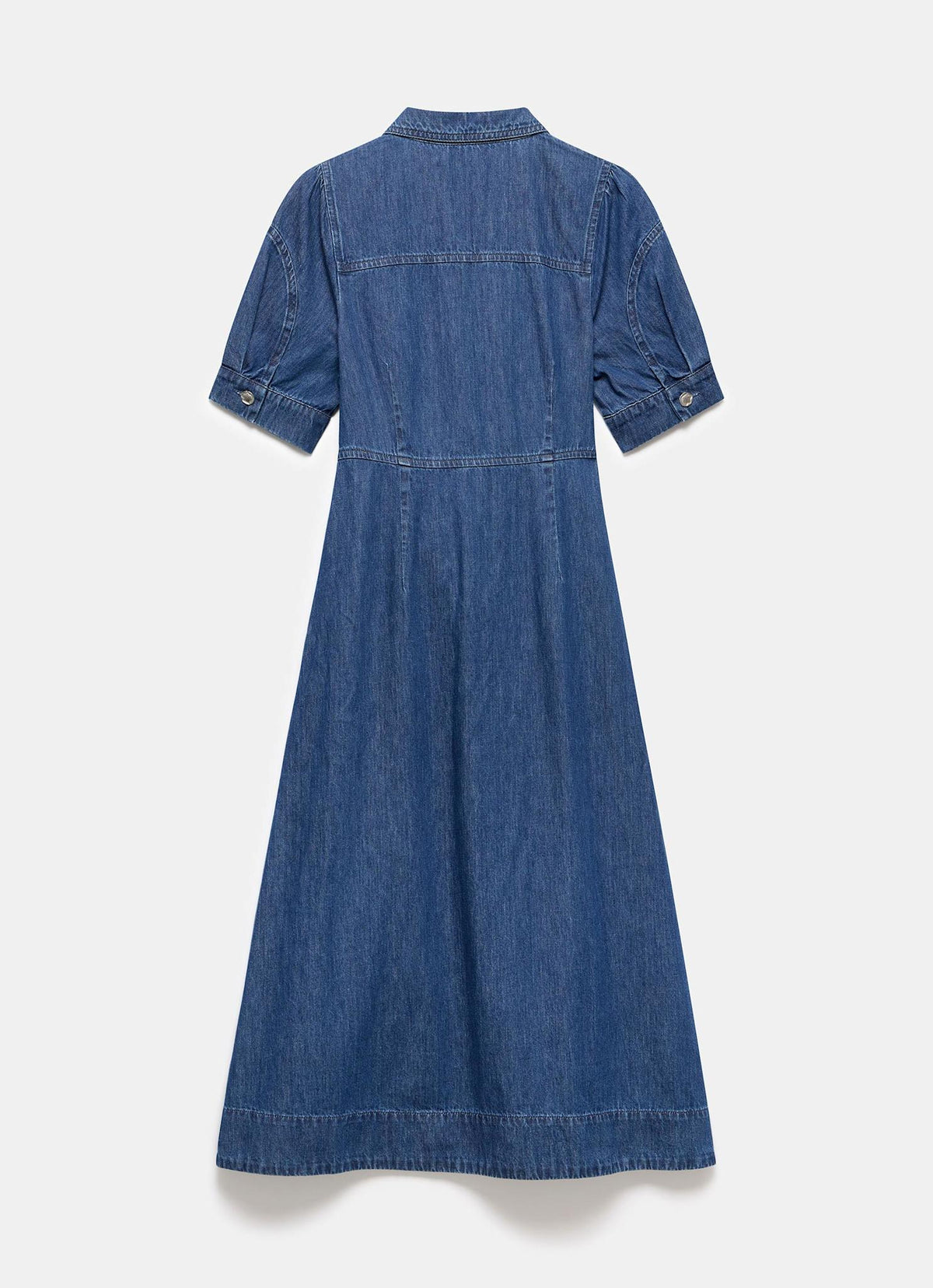 Indigo Denim Midi Shirt Dress