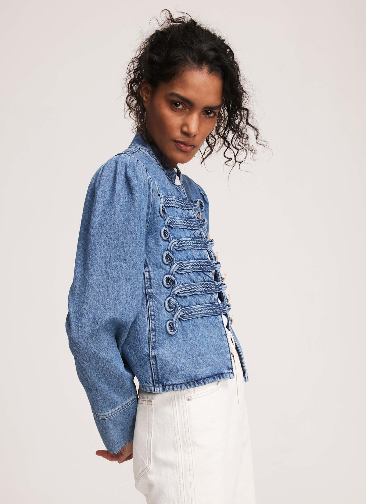 Indigo Wash Denim Military Jacket