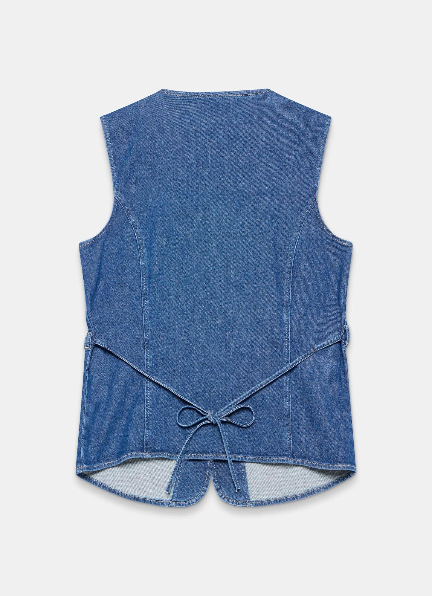 Indigo Denim Longline Waistcoat