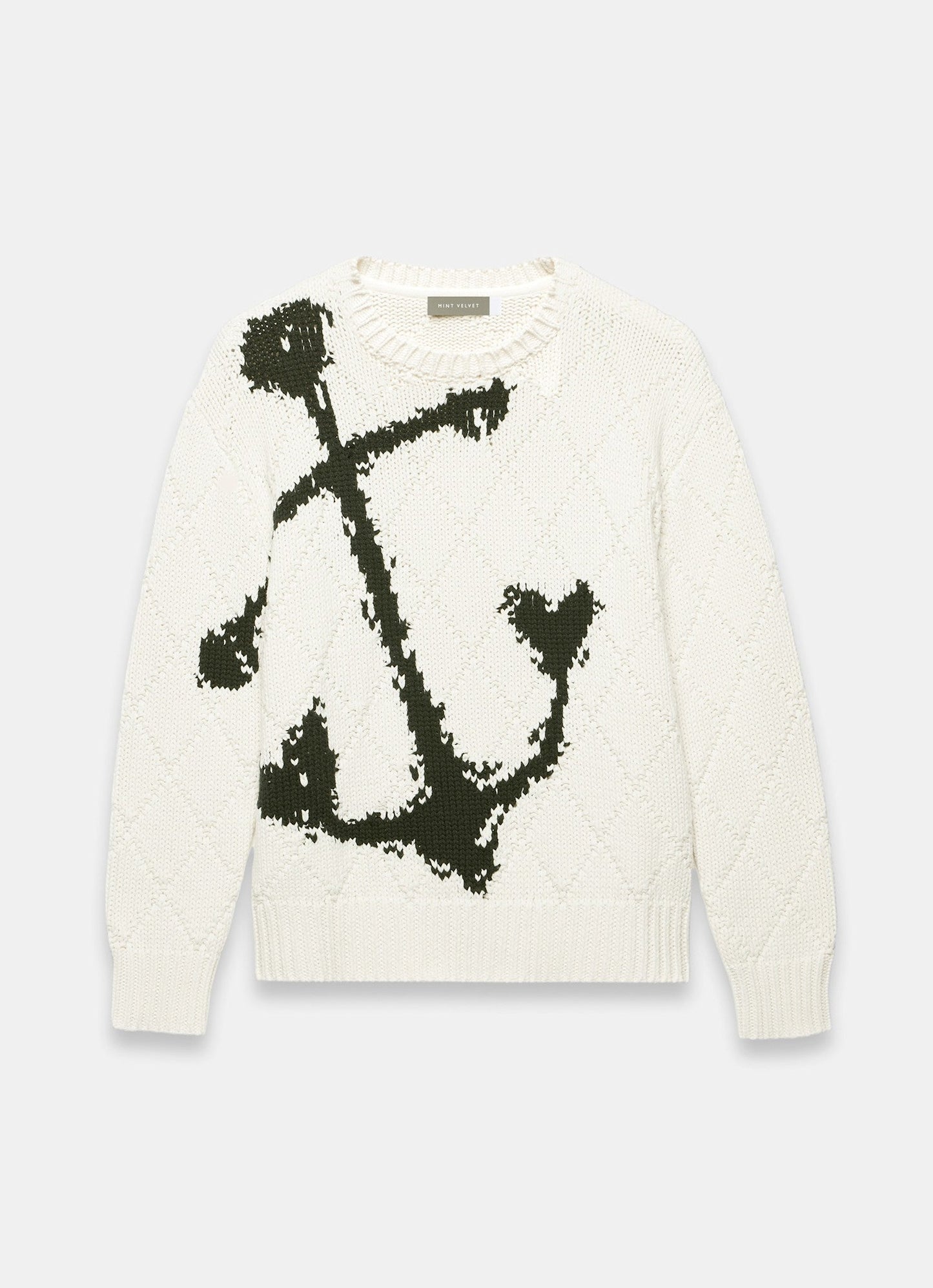 Neutral Cotton Blend Anchor Jumper