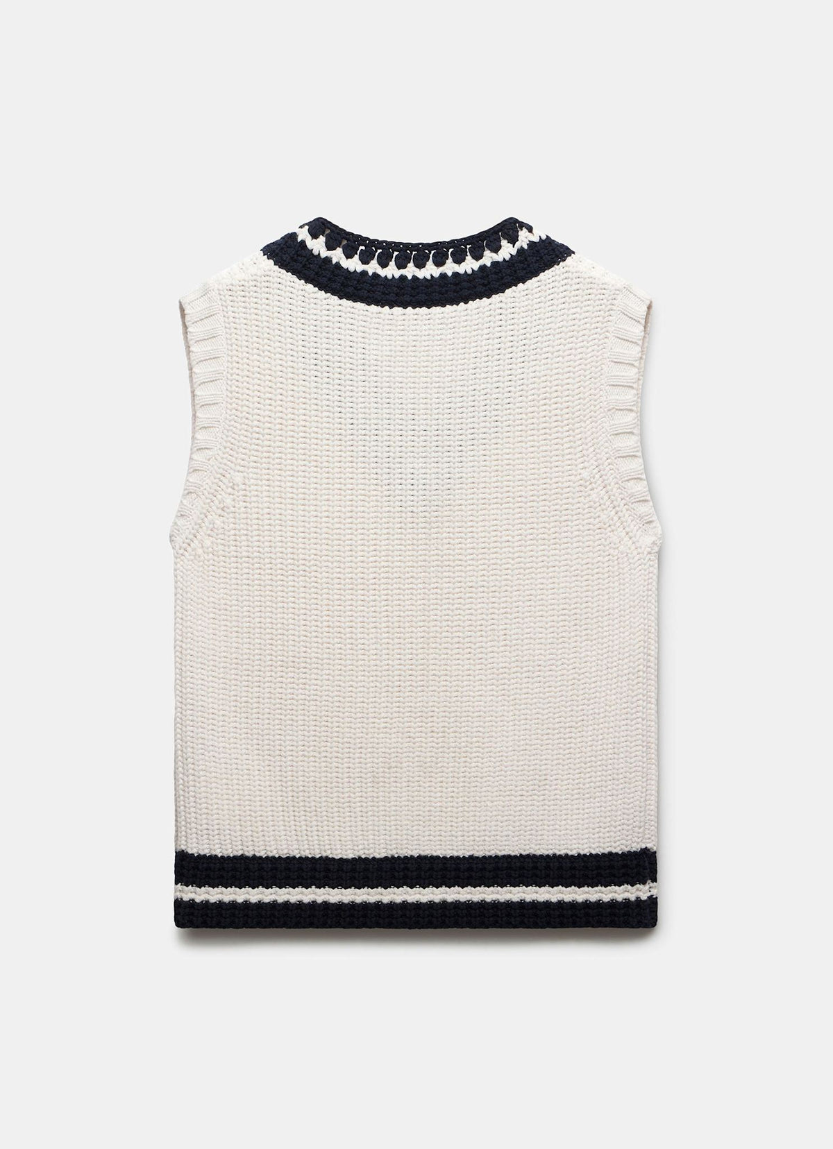 White Cotton Blend Knit Vest