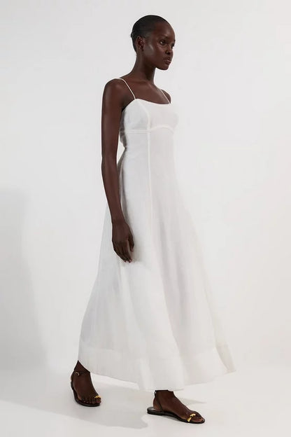 Crinkle Georgette Strappy Woven Midi Dress