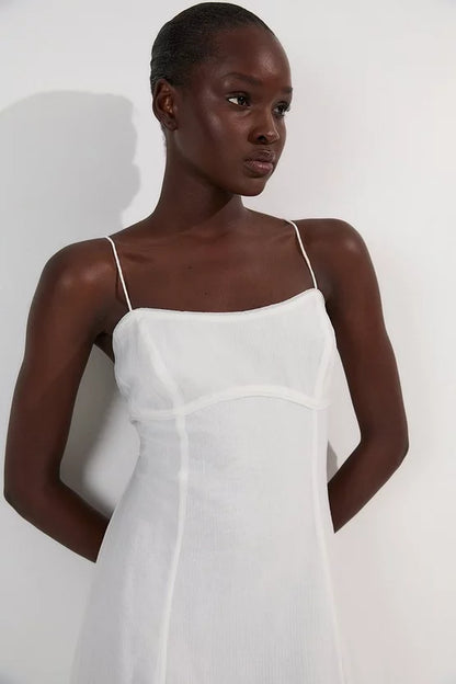 Crinkle Georgette Strappy Woven Midi Dress
