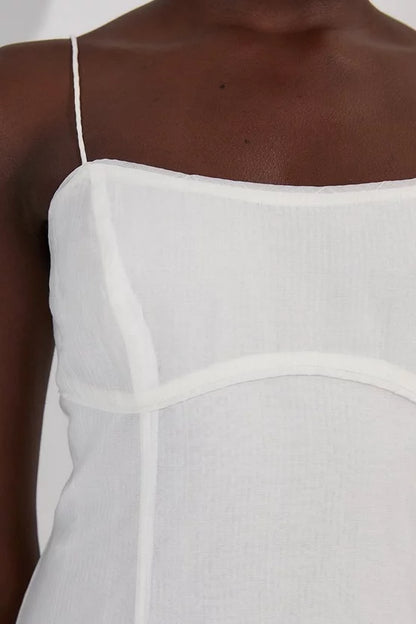 Crinkle Georgette Strappy Woven Midi Dress