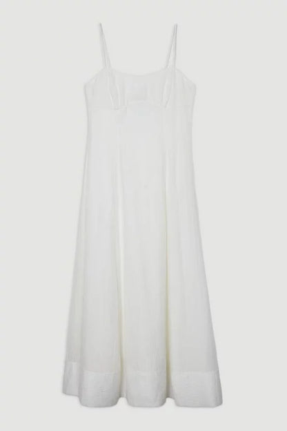 Crinkle Georgette Strappy Woven Midi Dress