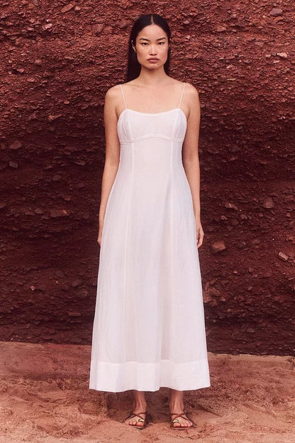 Crinkle Voile Strappy Woven Midi Dress