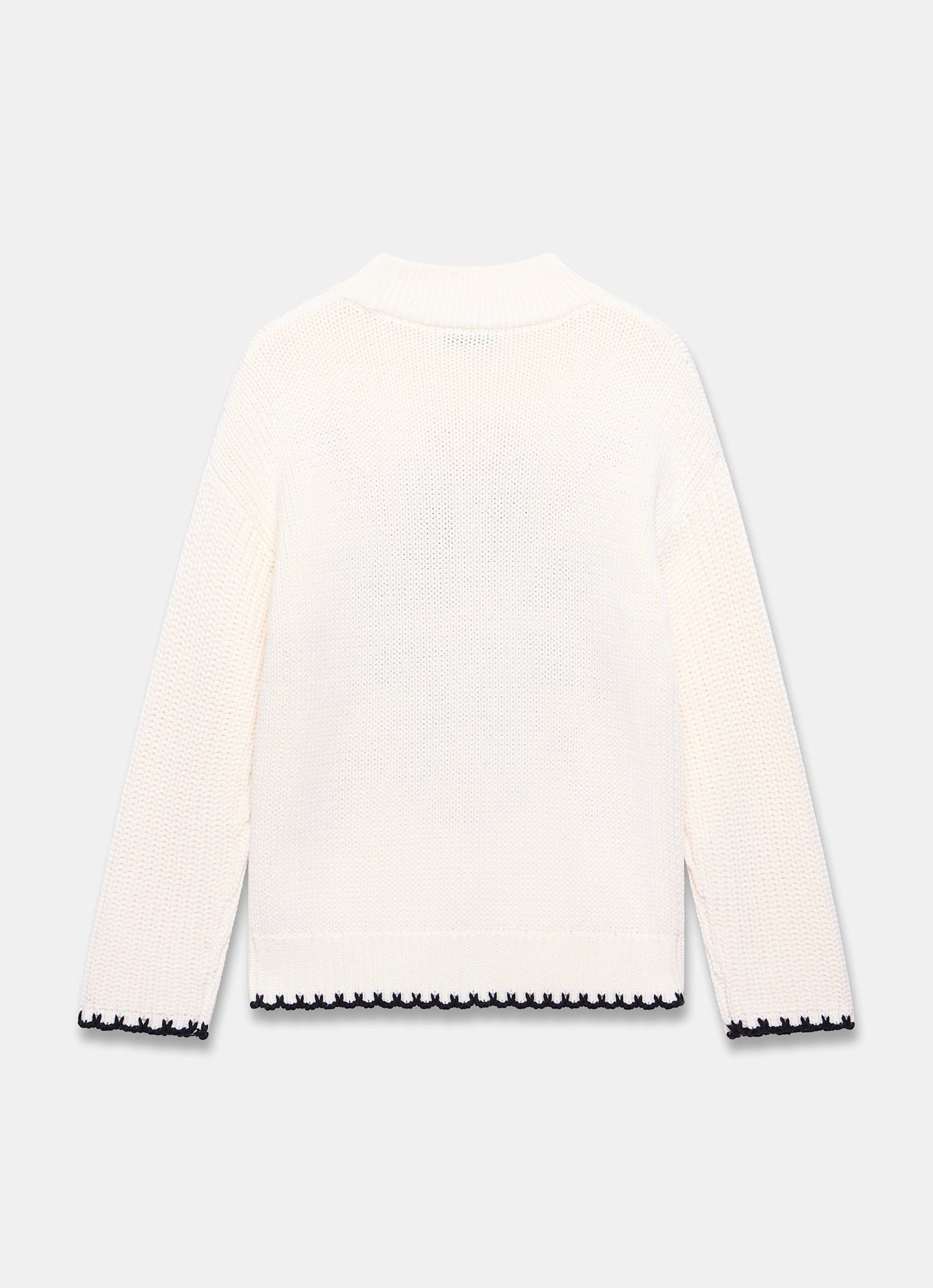 White Snowflake Cotton Blend Knit Jumper