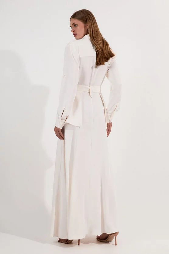Lydia Millen Soft Tailored Belted Maxi Shirt Dress