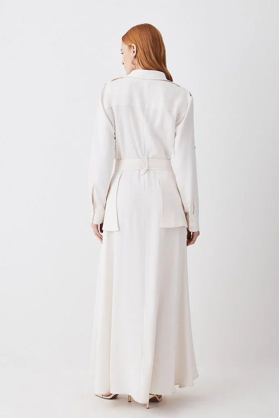 Lydia Millen Soft Tailored Belted Maxi Shirt Dress