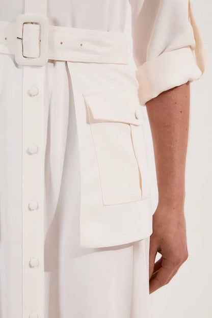 Lydia Millen Soft Tailored Belted Maxi Shirt Dress
