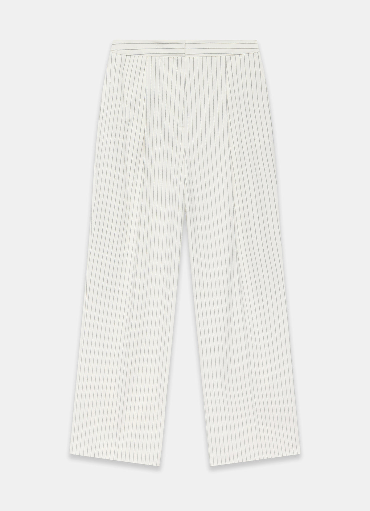 White Pinstripe Tailored Trousers