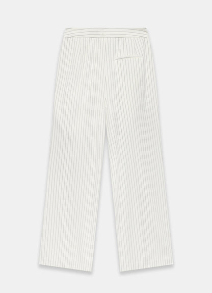 White Pinstripe Tailored Trousers