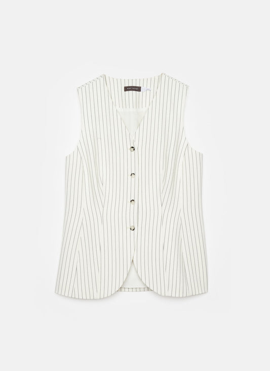 White Pinstripe Waistcoat