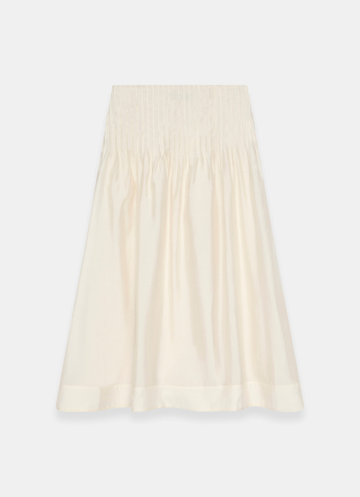Cream Pintuck Maxi Skirt
