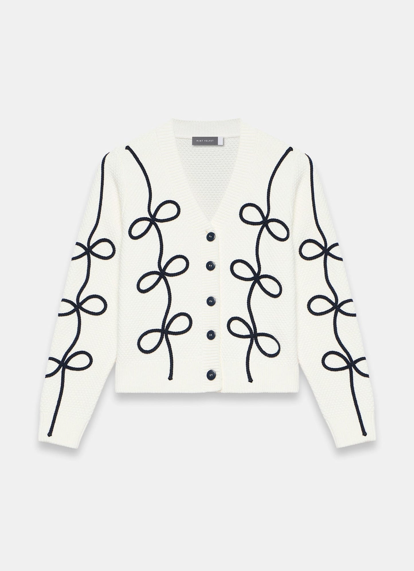 Neutral Bow Detail Cardigan