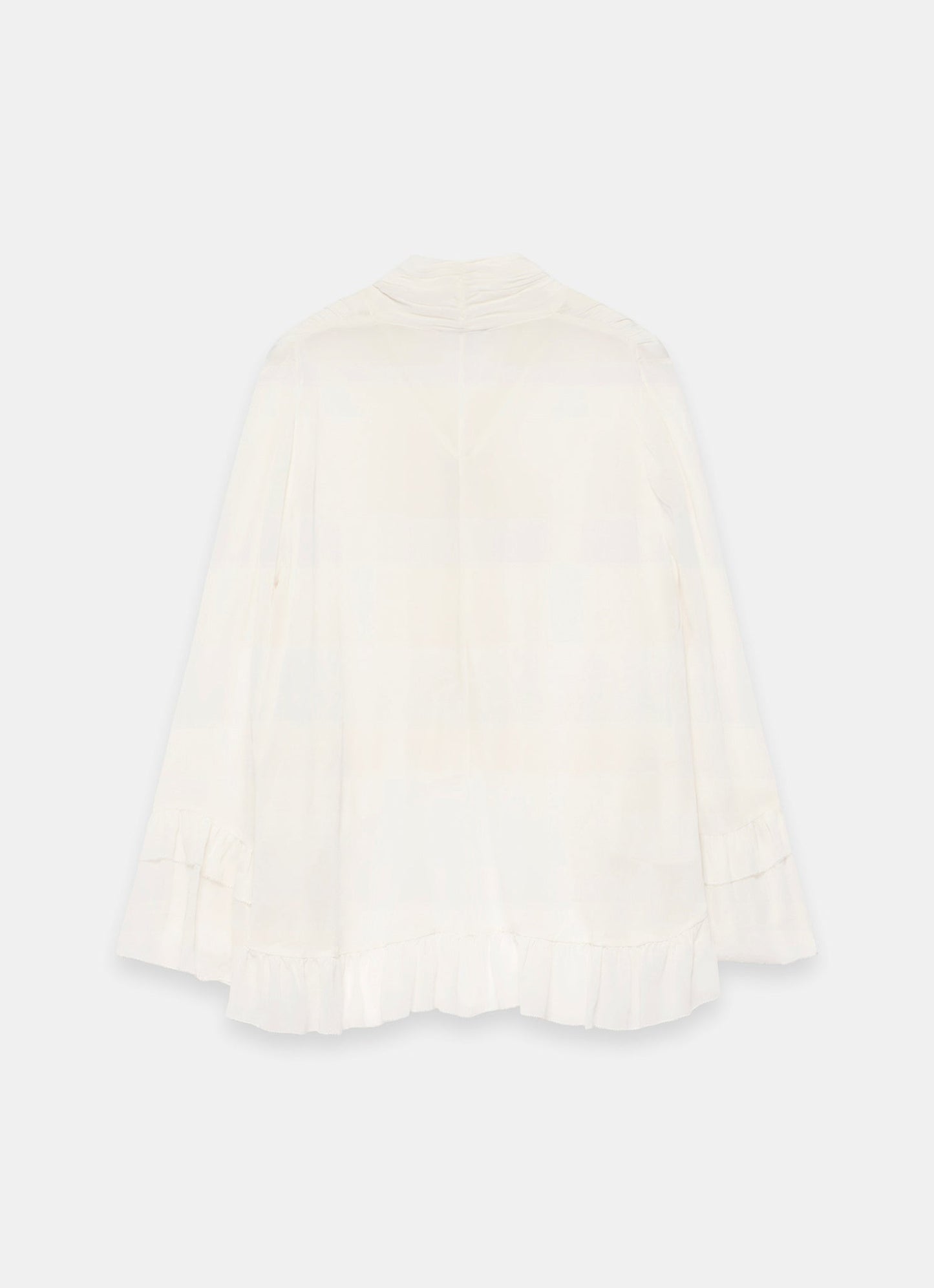 Cream Ruffle Tie Detail Blouse