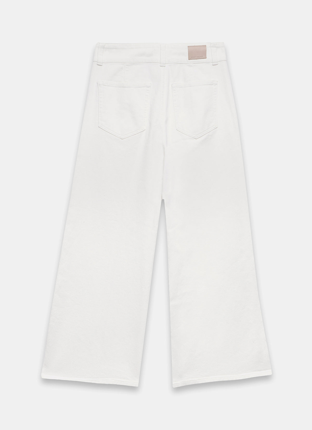 White Cropped Wide Jeans