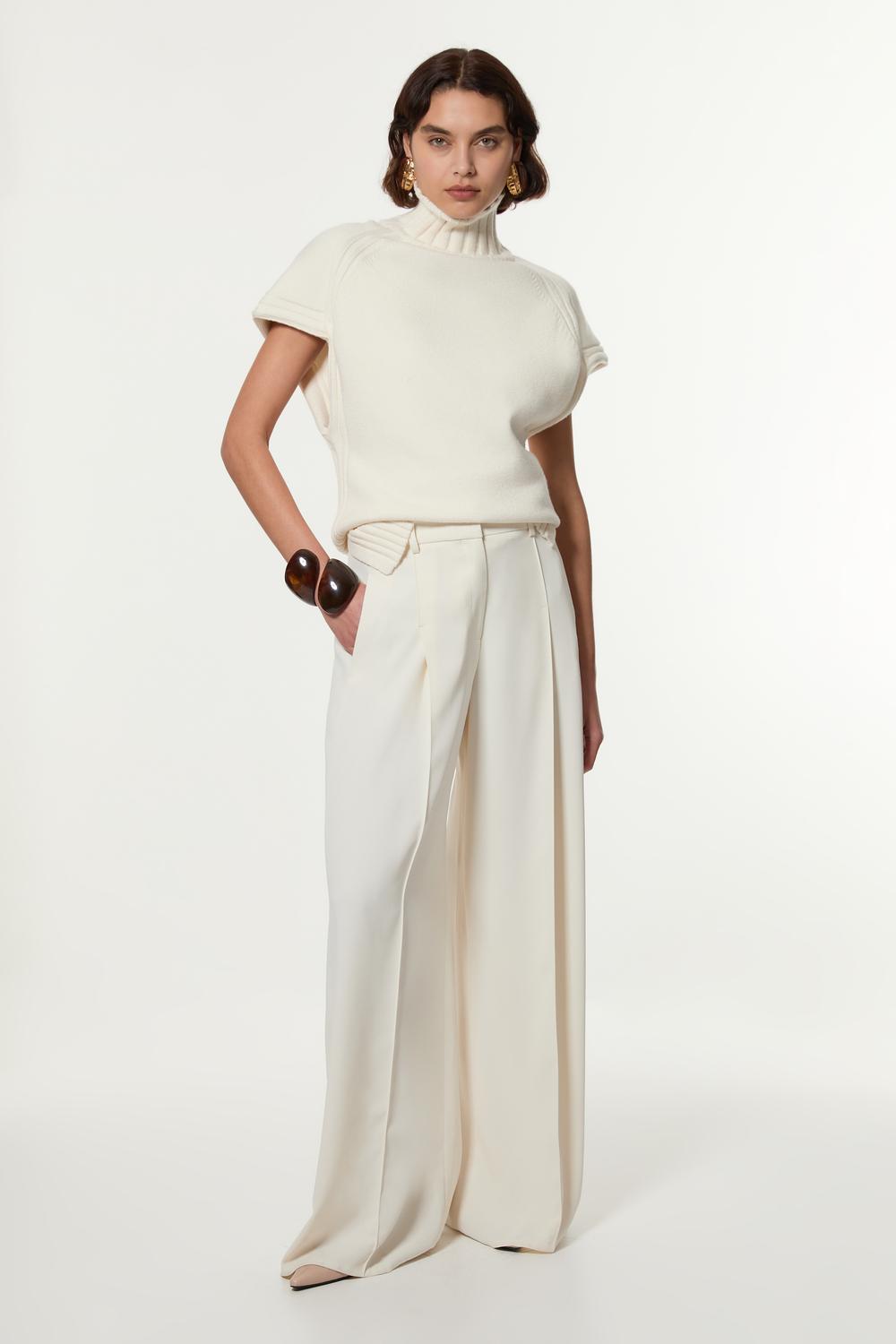 Viscose Blend High Neck Knitted Tunic