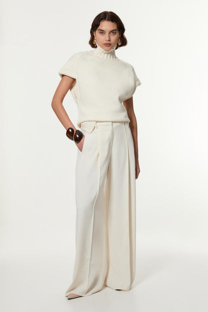 Viscose Blend High Neck Knitted Tunic