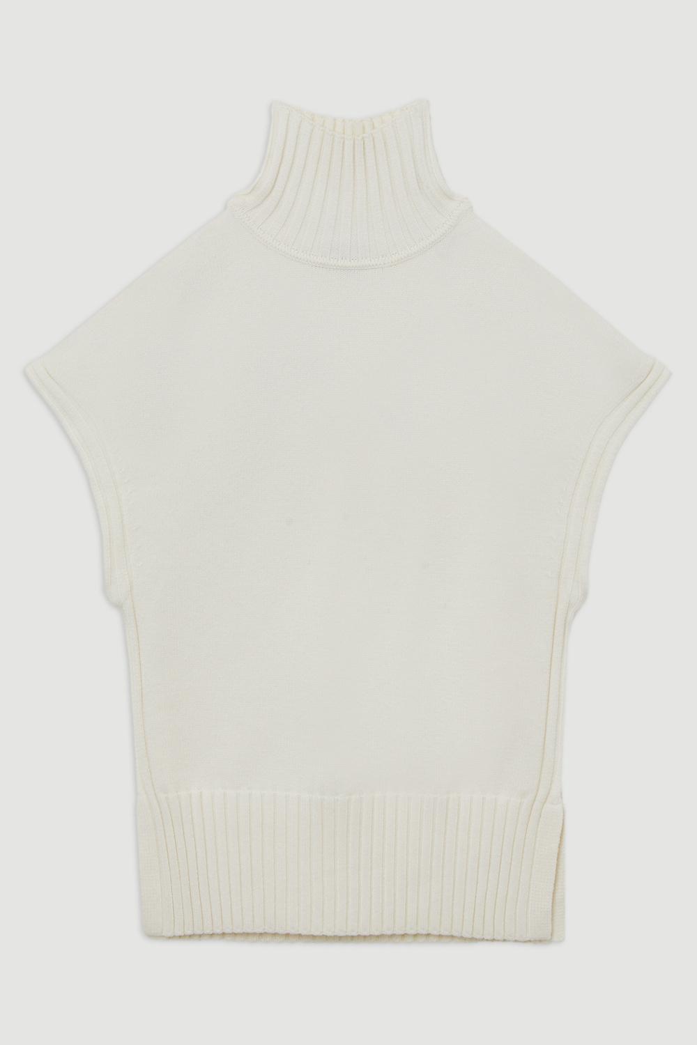 Viscose Blend High Neck Knitted Tunic