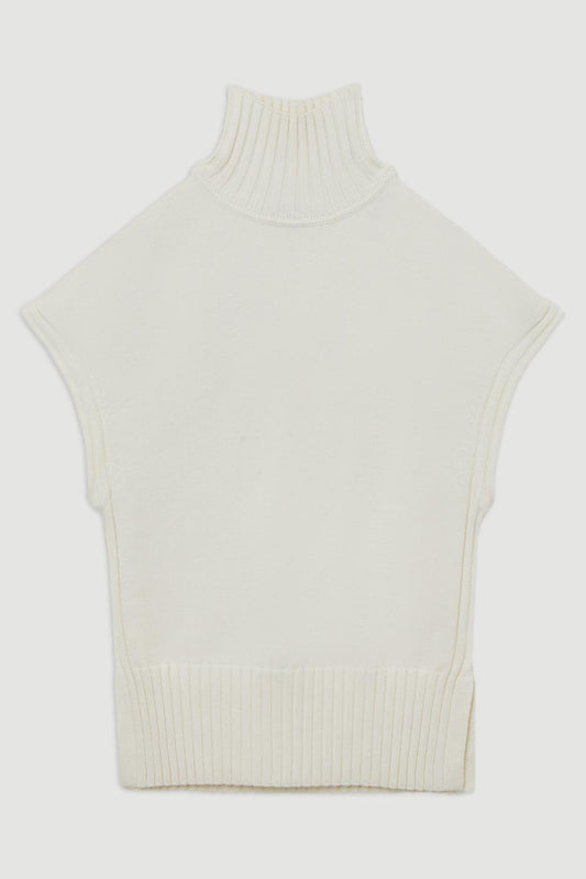 Viscose Blend High Neck Knitted Tunic