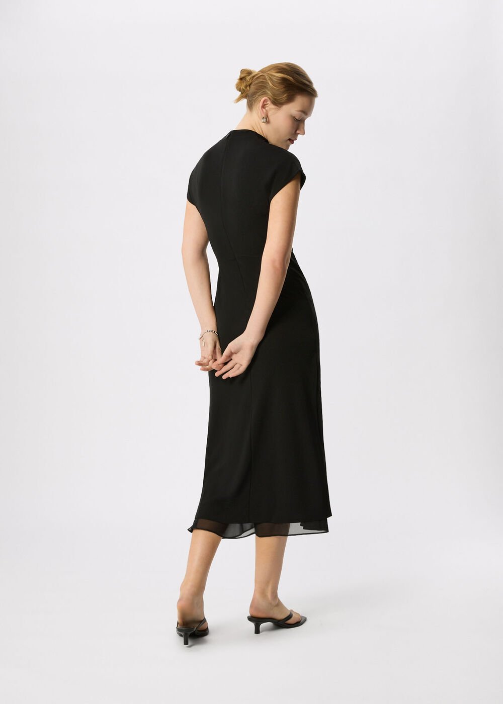 Black Jersey Sheer Underlayer Dress