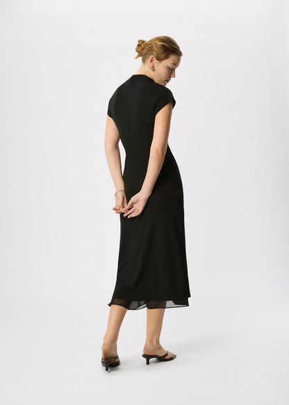 Black Jersey Sheer Underlayer Dress