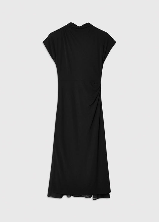 Black Jersey Sheer Underlayer Dress