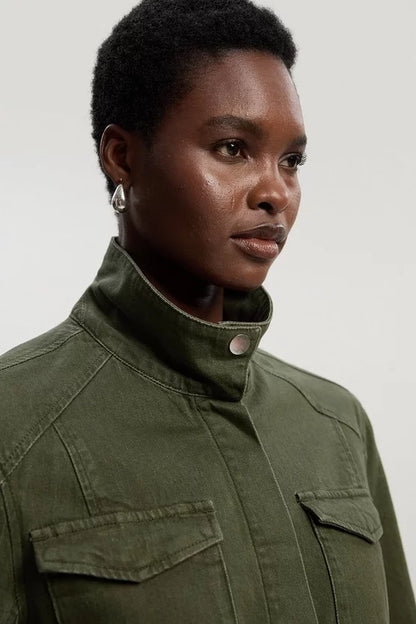 Denim Utility Belted Jacket