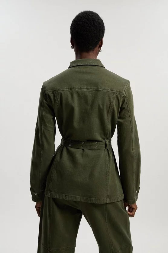 Denim Utility Belted Jacket