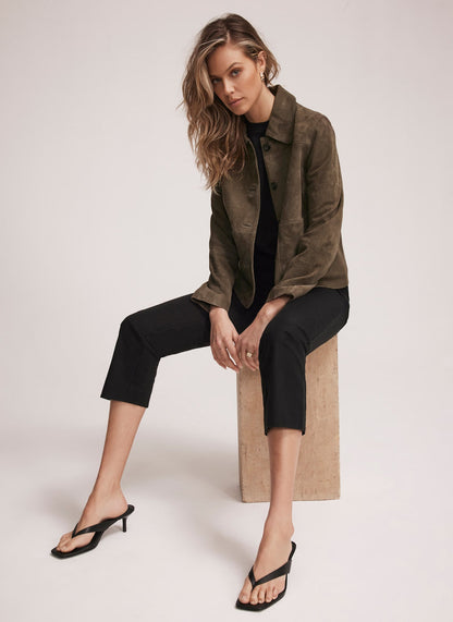 Khaki Suede Pocket Detail Jacket