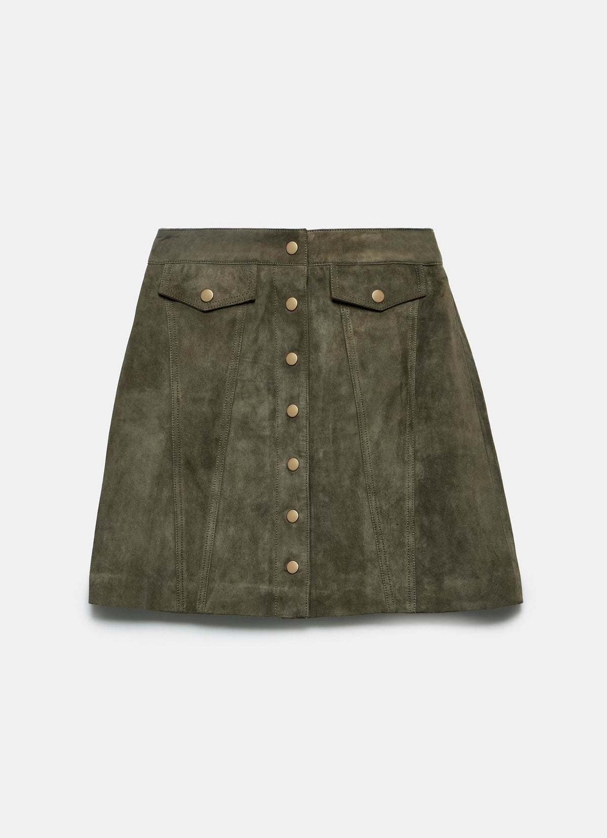 Khaki Suede Mini Skirt
