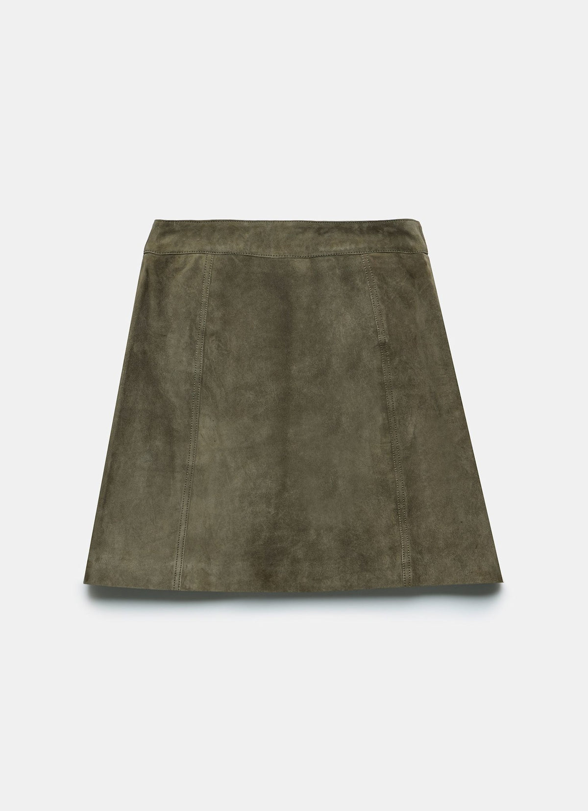 Khaki Suede Mini Skirt