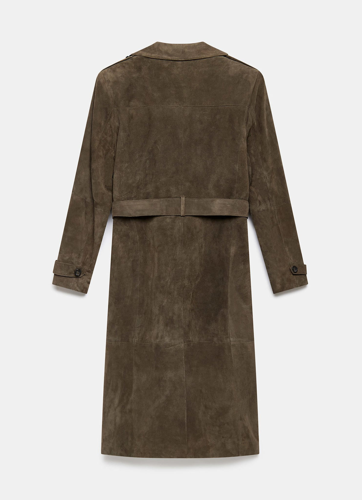 Khaki Suede Trench Coat