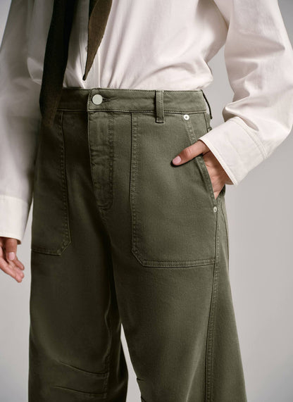 Khaki Utility Barrel Leg Jeans