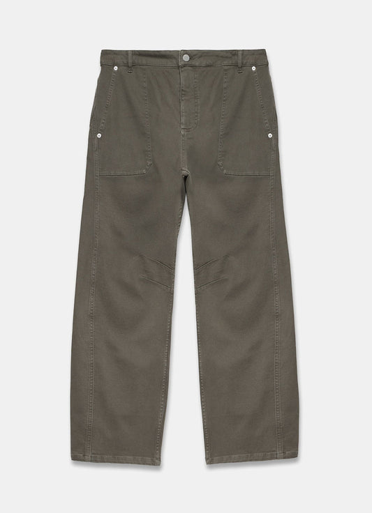 Khaki Utility Barrel Leg Jeans