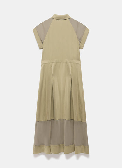 Khaki Utility Midi Dress