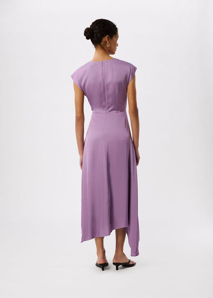 Lilac Lace Insert Asymmetric Dress