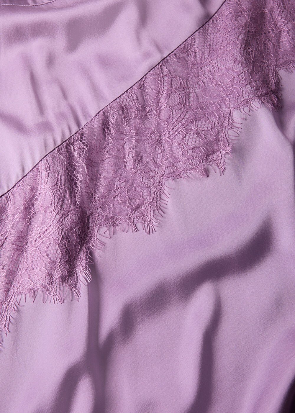 Lilac Lace Insert Asymmetric Dress