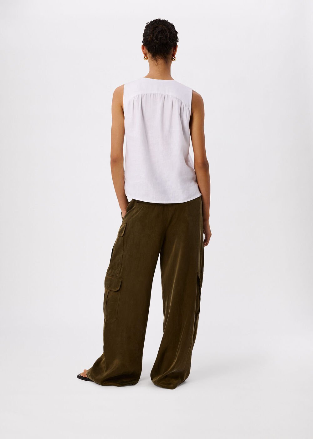 White Laura Linen Tank
