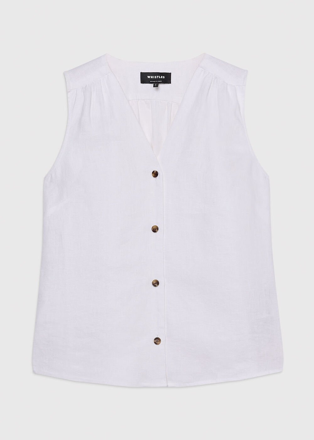 White Laura Linen Tank