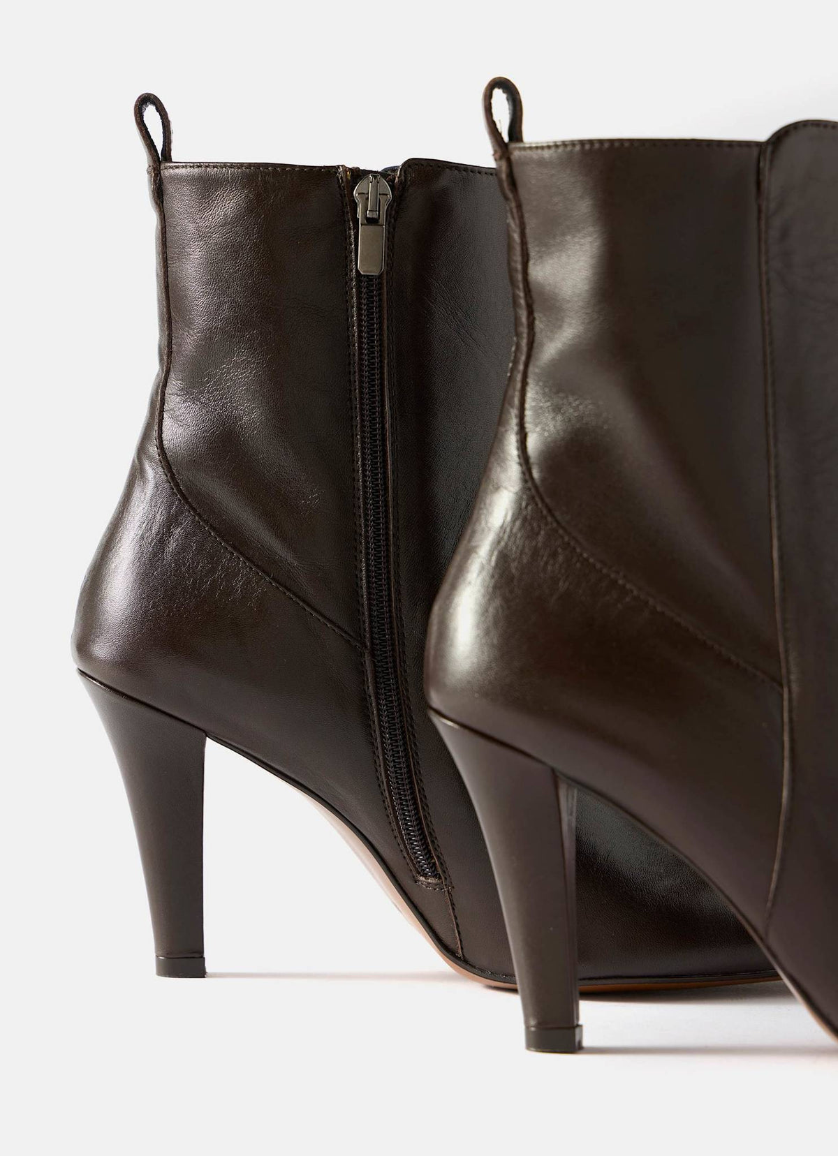 Leila Brown Leather Ankle Boots