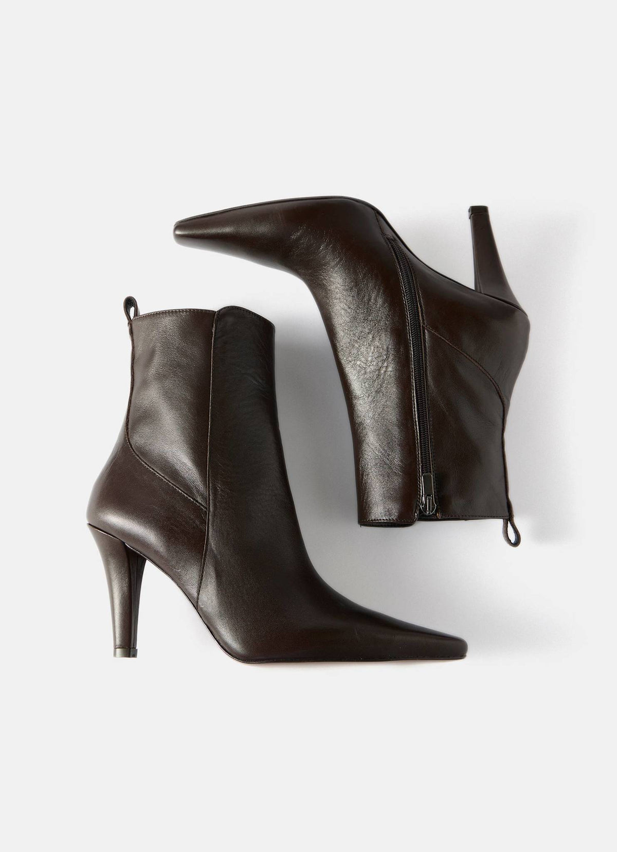 Leila Brown Leather Ankle Boots