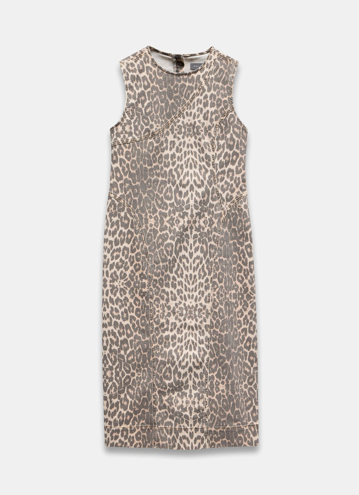 Leopard Print Denim Column Dress