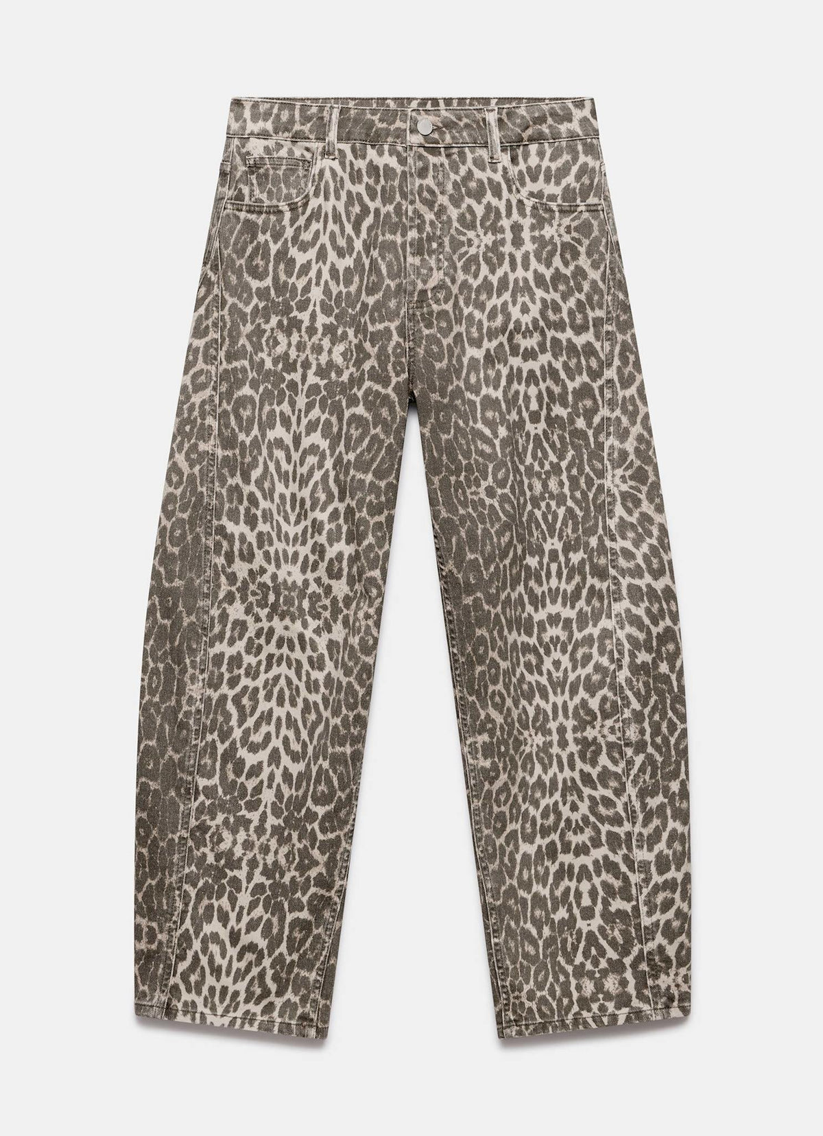 Leopard Print Tapered Jeans