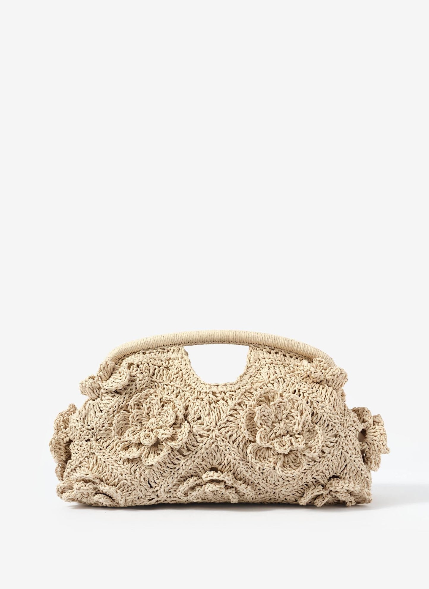 Lila Cream Crochet Clutch Bag