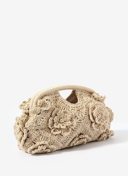 Lila Cream Crochet Clutch Bag