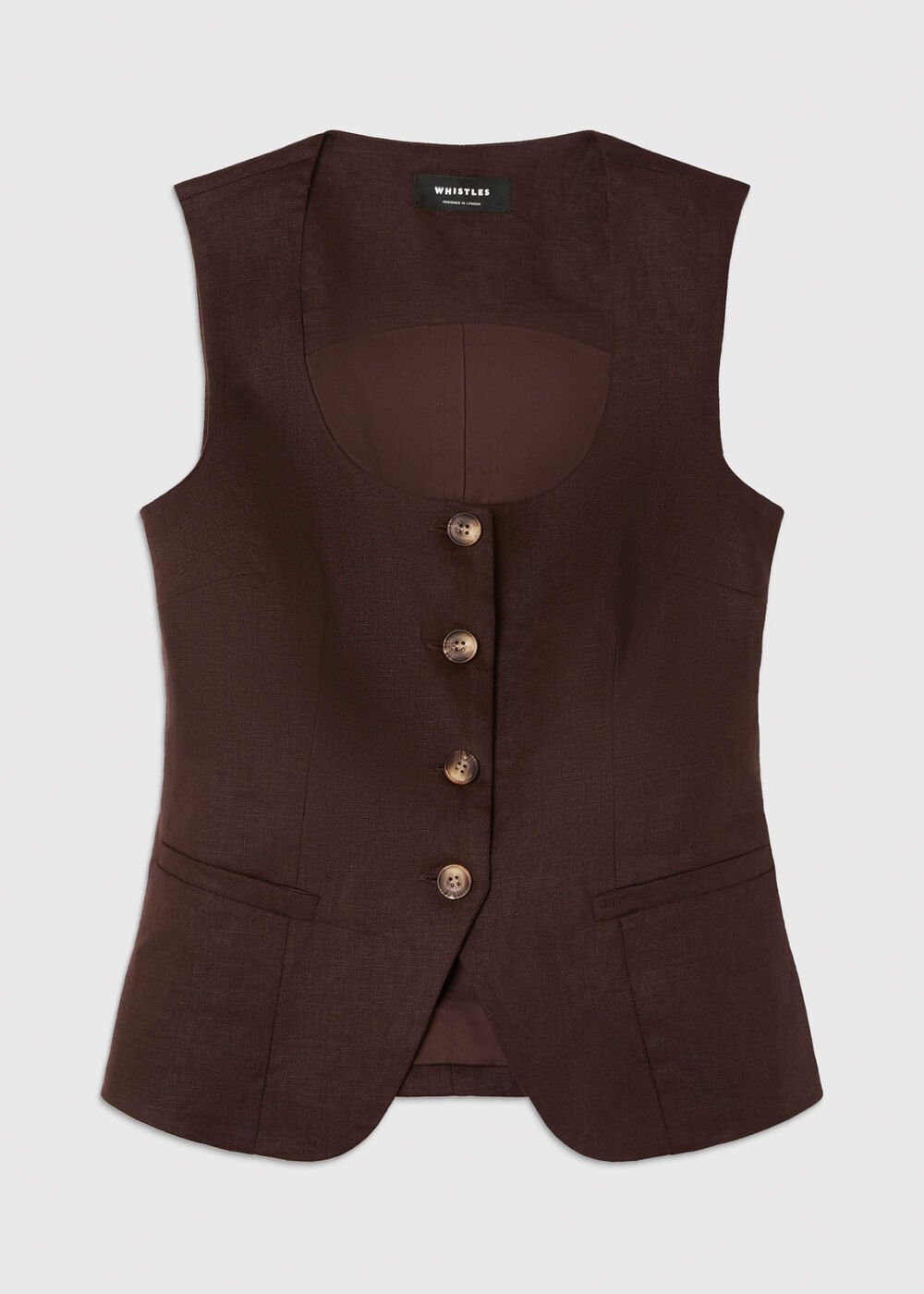 Brown Linen Waistcoat