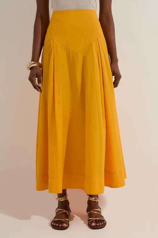 Cotton Woven Prom Skirt With Dropped Waist Detail