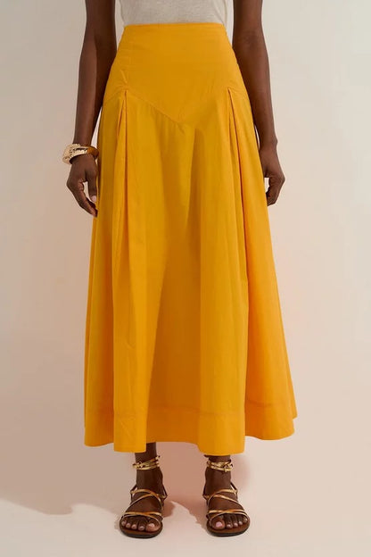 Cotton Woven Prom Skirt With Dropped Waist Detail